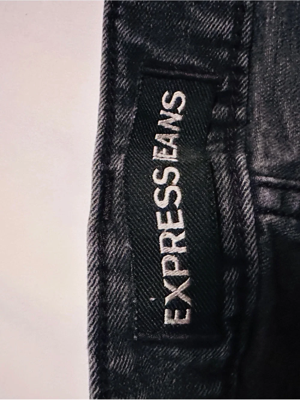 Express Black Distressed Denim Jean Shorts